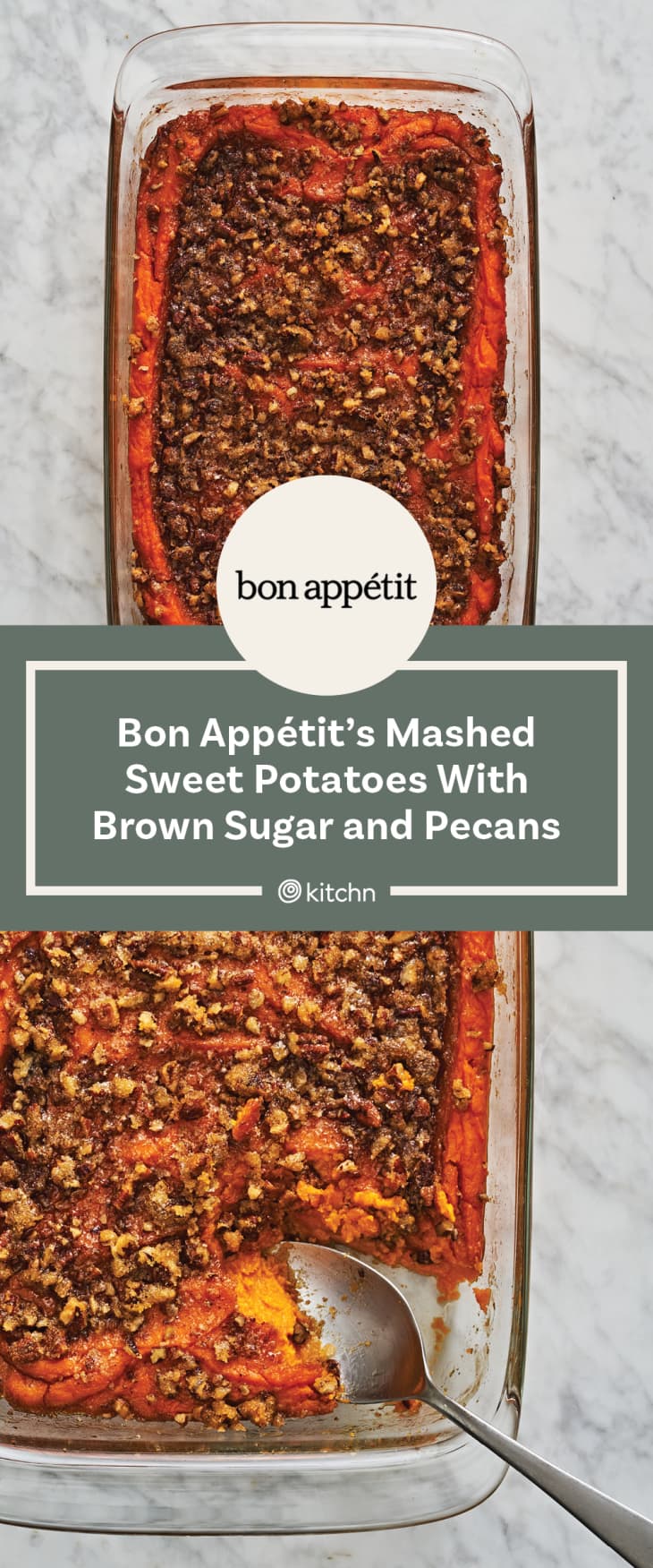 Bon Appetit Mashed Sweet Potatoes with Brown Sugar and Pecans (Recipe